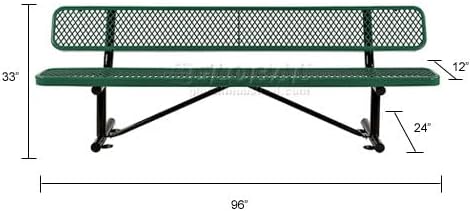Global Industrial 8'L Heavy Duty Expanded Metal Mesh Bench - Image 2