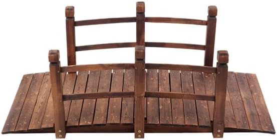 Outdoor Decorative Small Arch Garden Bridge, Solid Fir Wood Patio Courtyard - Image 2
