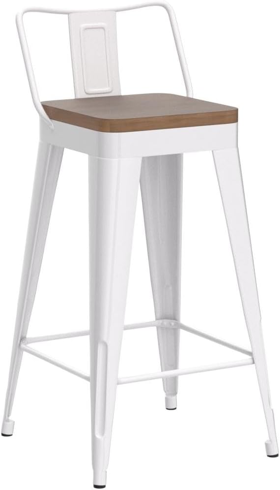 Modern Bar Stools Set of 4, Square Footrest, Ergonomic Design, 330lbs Weight - Image 5