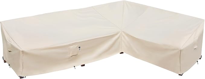 Heavy Duty Outdoor Sectional Sofa Cover, Lawn Patio Couch Protector by Flexiyard