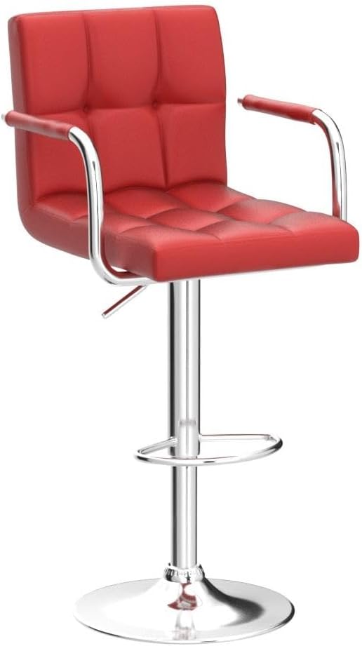 Yaheetech Bar Stools Set of 2, PU Leather Adjustable Swivel Barstools, - Image 4
