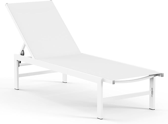 Outdoor Lounge Chair for Pool, Aluminum Chaise Lounge Chairs by Vexwalx