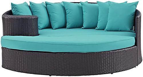 Modway Convene Wicker Rattan Outdoor Patio Poolside Sectional Sofa Daybed - Image 4
