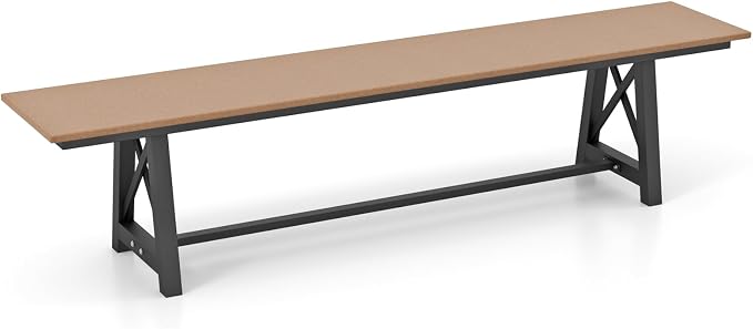 Tangkula 6 FT HDPE Outdoor Bench, Extra Long Patio Picnic Bench by TANGKULA