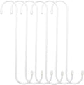 6 Pack 12 inch Extra Large S Hooks White Heavy Duty Plant Hanging Hooks Long S by ESFUN