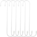 6 Pack 10 inch White Steel Heavy-Duty S Hooks by ESFUN