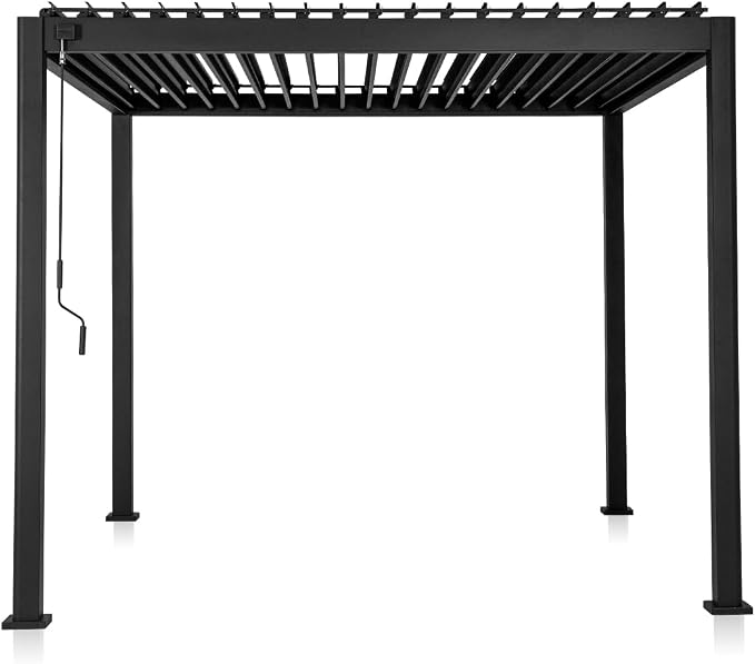 Mirador 111S Round Louvered Pergola Gazebo, 10Ft x 10Ft, Full Aluminum Frame - Image 7