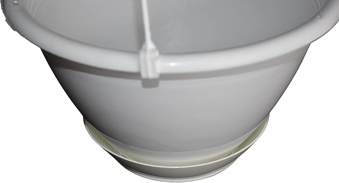 8 inchWhite Plastic Hanging Basket - Image 2