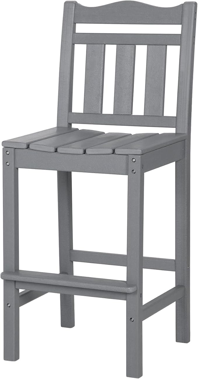 nalone Outdoor Bar Stool, HDPE Tall Adirondack Chair Bar Chair, Weather by NALONE