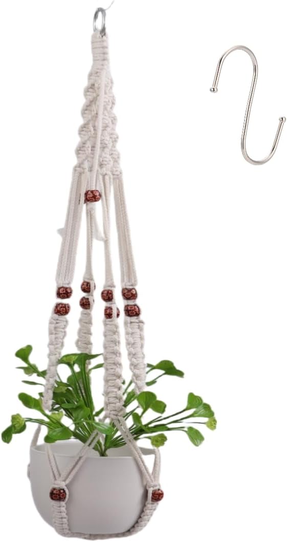 35 inch Macrame Plant Hanger for 5-10 Pot Indoor wall Window Boho Long Crochet by HUIHONGHOME