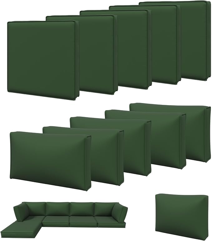 Aoxun 11pcs Patio Cushion Covers Replacement, Waterproof Outdoor Furniture by Aoxun