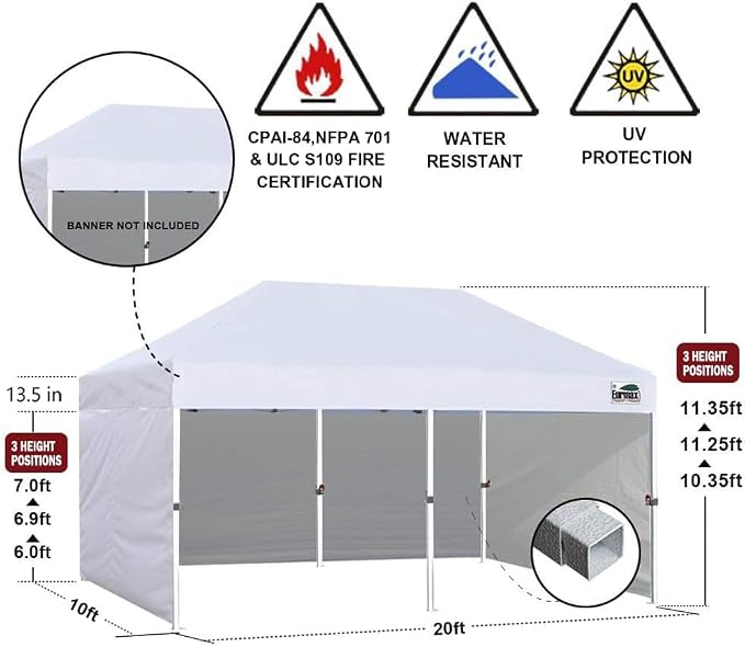 Eurmax USA 10'x20' Pop-up Canopy Tent Commercial Instant Canopies - Image 2