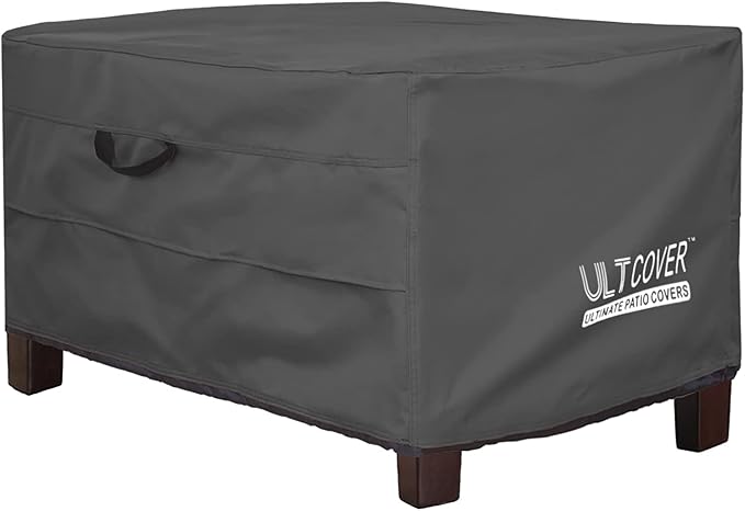 ULTCOVER Waterproof Patio Ottoman Cover Rectangular Outdoor Side Table by ULTCOVER