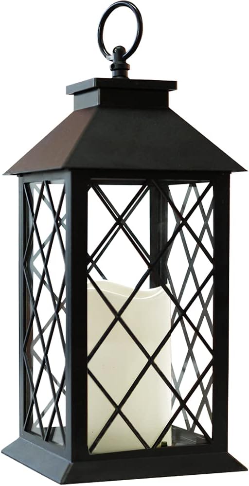 Bright Zeal 13.5" Black Vintage Candle Lantern by BrightZeal