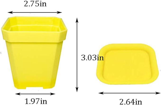 24 Pack 3inch Multi Color Square Plastic Plant Pots, Seedling Nursery - Image 2