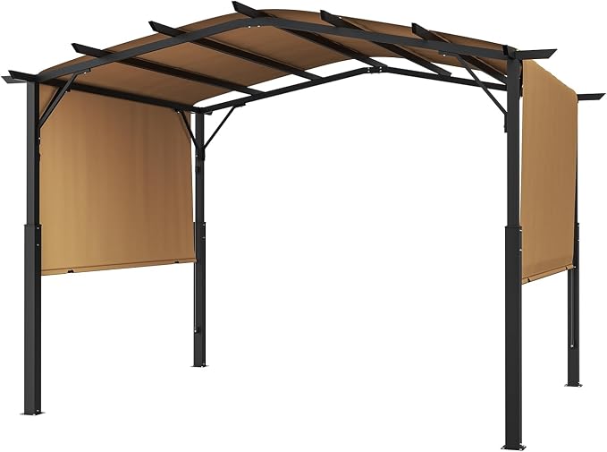 VEVOR 10 x 10 ft Outdoor Pergola, Arched Top Metal Pergola, Retractable Pergola - Image 10
