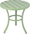 VINGLI Outdoor Side Table, Small Metal Patio End Table, Outdoor Round Table by VINGLI