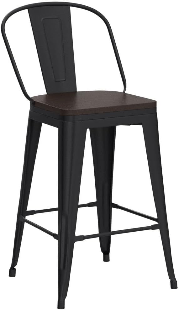 Aklaus Metal Bar Stools Set of 4, 24 inch Barstools Counter Height BarStools - Image 4