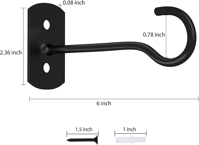 20Pack Plant Hooks Bulk 6in Metal Plant Hook Shepherds Hook Decorative Wall - Image 2
