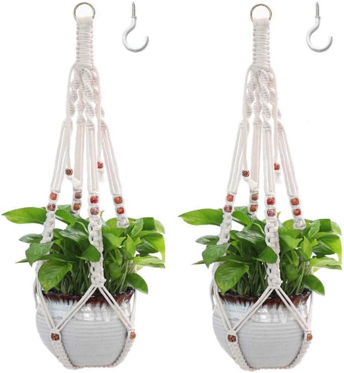 Belit 2 Pack Macrame Plant Hangers Indoor Hanging Planter Basket Decorative by Belit