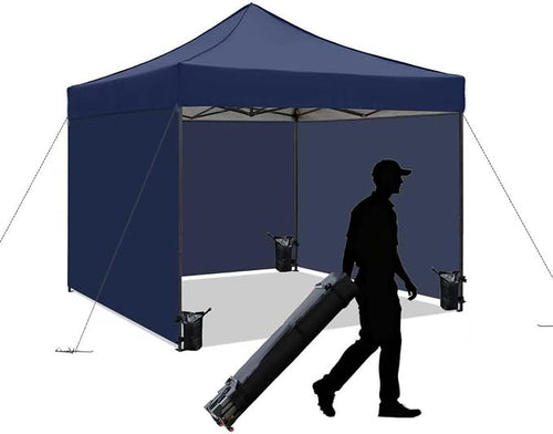 10x10 Pop up Canopy Tent with Sidewalls, Heavy Duty Waterproof Sun Shade Canopy by AERGERGER