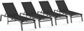 Patio Chaise Lounge Chair Set of 4, Foldable Lounge Chair by CIOKEA