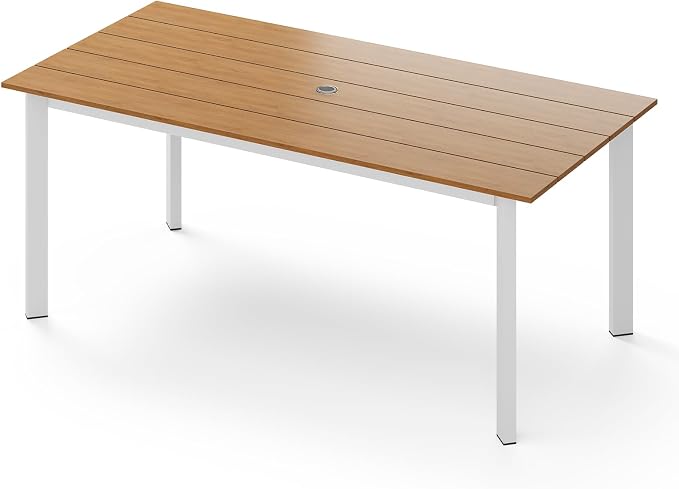 67"*32.3"*29.5" Patio Dining Table, Seamless Rectangle Aluminum + HDPS Outdoor by Oasbira