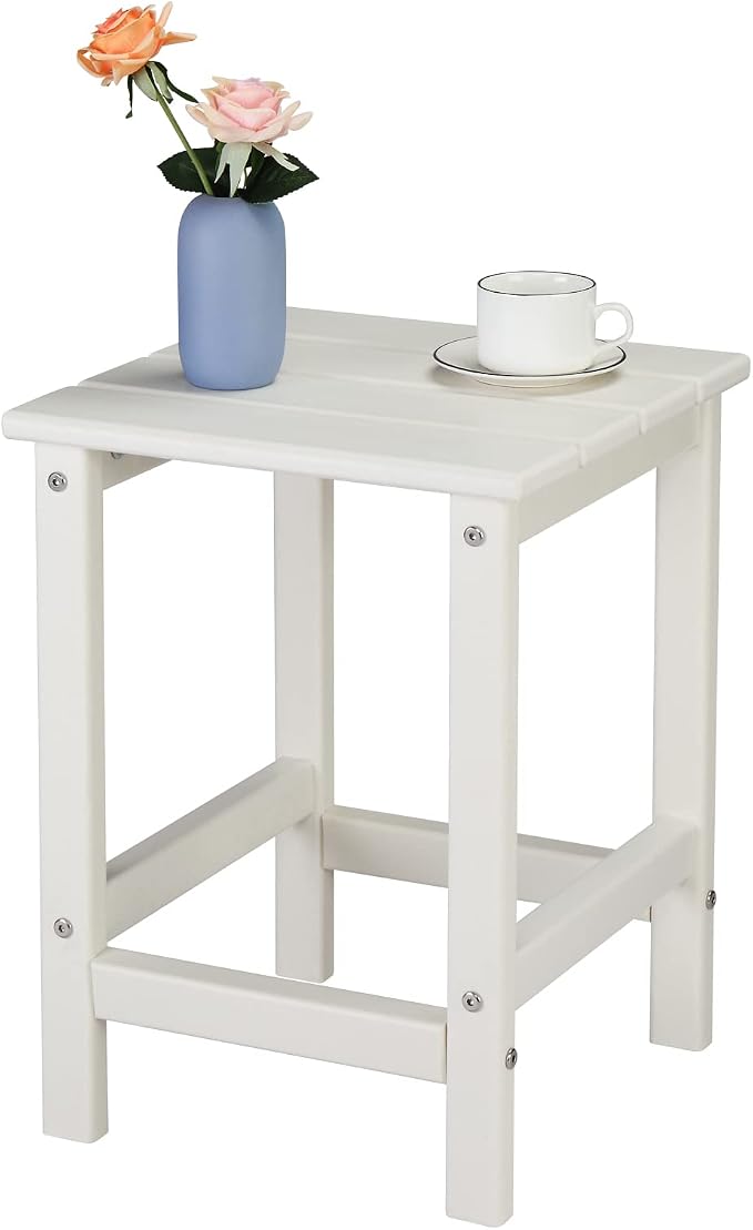 Beach Outdoor Side Table with 2 Layer Storage, Plastic Waterproof and UV - Image 5