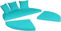 Outdoor Round Daybed Cushion Cover, Replacement Patio 66" Sun Bed 4 in 1 by FSJITF