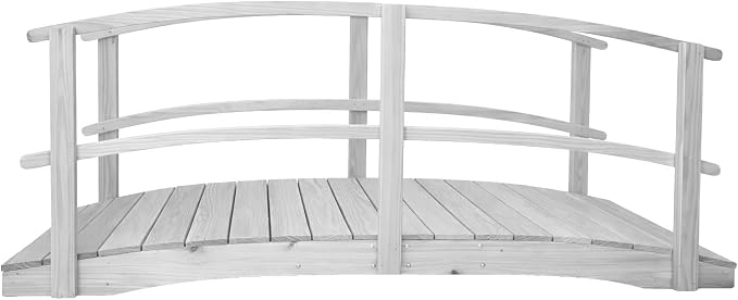10 FT White Amish Made Garden Bridge by Unknown