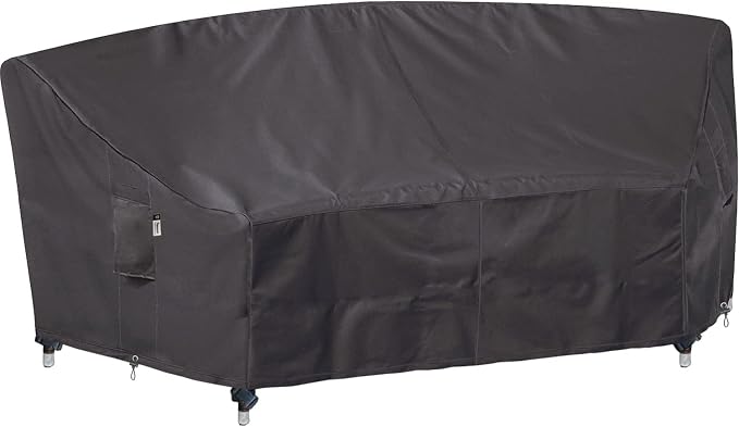 Curved Patio Furniture Cover for Outdoor Sectional Sofa, Half Moon Lawn Outside by Flexiyard