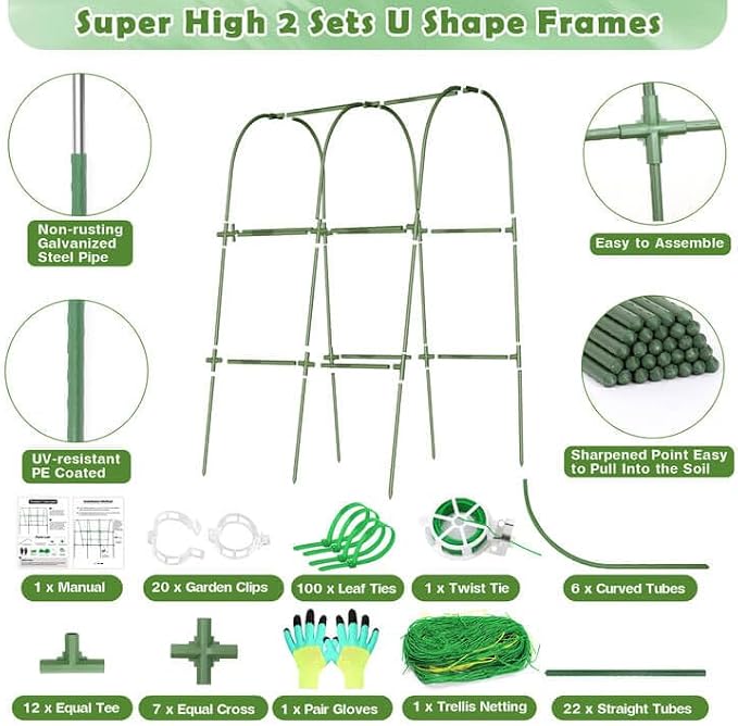 Cucumber Trellis for Raised Bed, Garden Arch Trellis for Climbing Plants Outdoor - Image 2