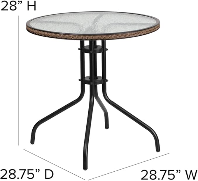 Flash Furniture Lila 28'' Round Glass Metal Table - Image 3