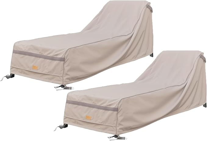 Patio Chaise Lounge Cover Waterproof, Heavy Duty Outdoor Lounge Chair Covers by GardenBalsam