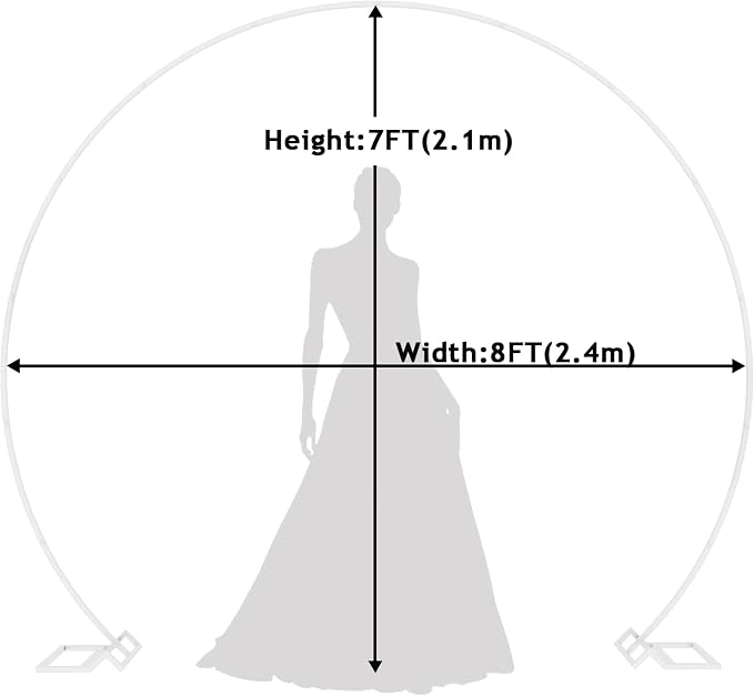Wokceer Wedding Arch 8FT Round Backdrop Stand Balloon Arch Stand White Circle - Image 2