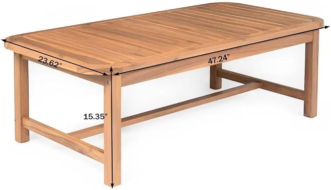 Christopher Knight Home Walla Patio Acacia Wood Coffee Table, Solid Wood - Image 5