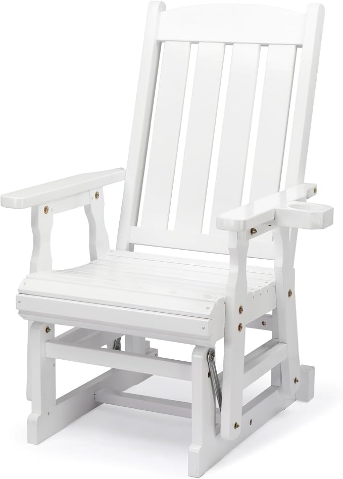 VINGLI Outdoor Glider Chair Wood Patio Glider by VINGLI