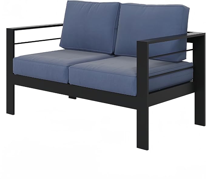 Wisteria Lane Patio Furniture Aluminum Loveseat, All-Weather Outdoor 2 Seats - Image 7