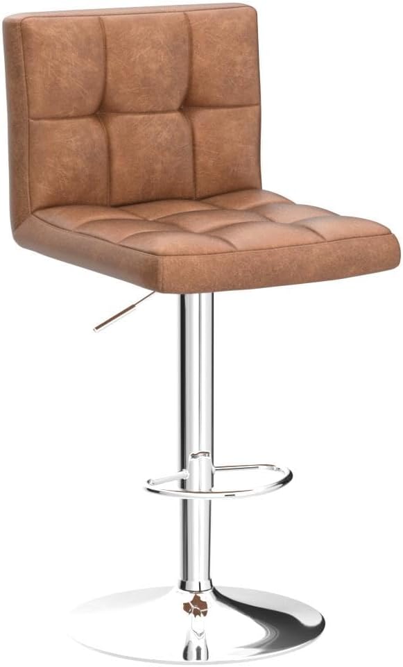 Yaheetech Bar Stools Set of 4, PU Leather Swivel Barstools, Height Adjustable - Image 4
