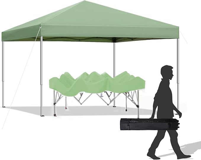 10x10 ft Pop Up Canopy Tent, Easy Up Instant Outdoor Canopy, Straight Legs by SAILARYPatioFurniture
