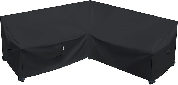 Heavy Duty Outdoor Sectional Sofa Cover, Waterproof 600D Patio Sectional Couch by Flexiyard
