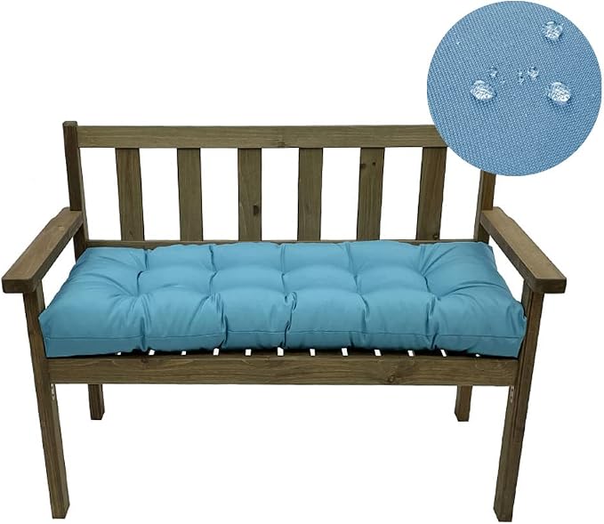 SEAHOME Waterproof Indoor/Outdoor Garden Bench Seat Cushions, Tufted Loveseat - Image 3