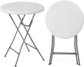 VINGLI 32" Plastic Folding Round Table Bar Height, HDPE Matrial by VINGLI