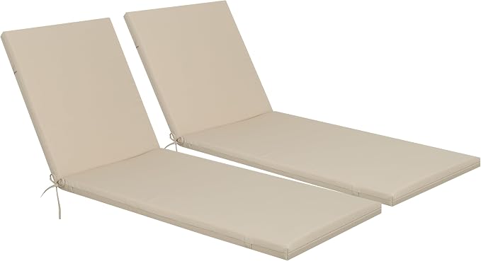 Only choice 2 PCS Set Outdoor Chaise Lounge Cushion, 75 x 24 in Lounge Chair by ONLYCHOICE