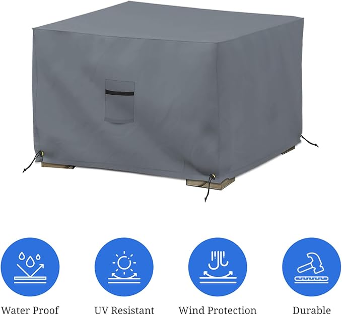 Covers & All Outdoor Ottoman Cover, 12 Oz PVC Coated Polyester, Waterproof - Image 3