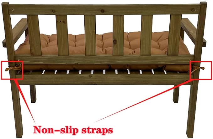 SEAHOME Waterproof Indoor/Outdoor Garden Bench Seat Cushions, Tufted Loveseat - Image 5