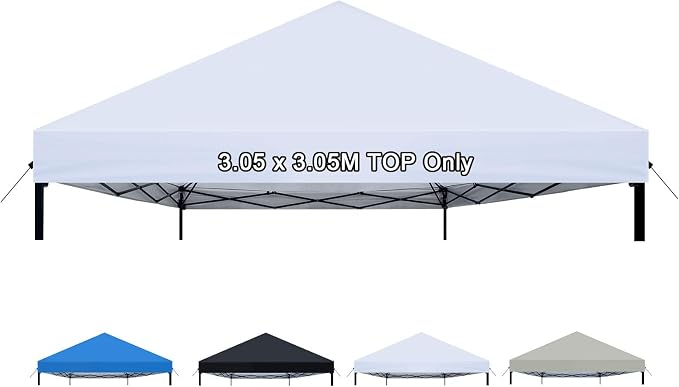 Joramoy 10×10 Canopy Replacement Top Only, Waterproof Pop Up Canopy Tent Top by Home