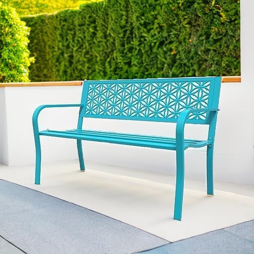 VINGLI 50" Outdoor Bench Metal - Image 2