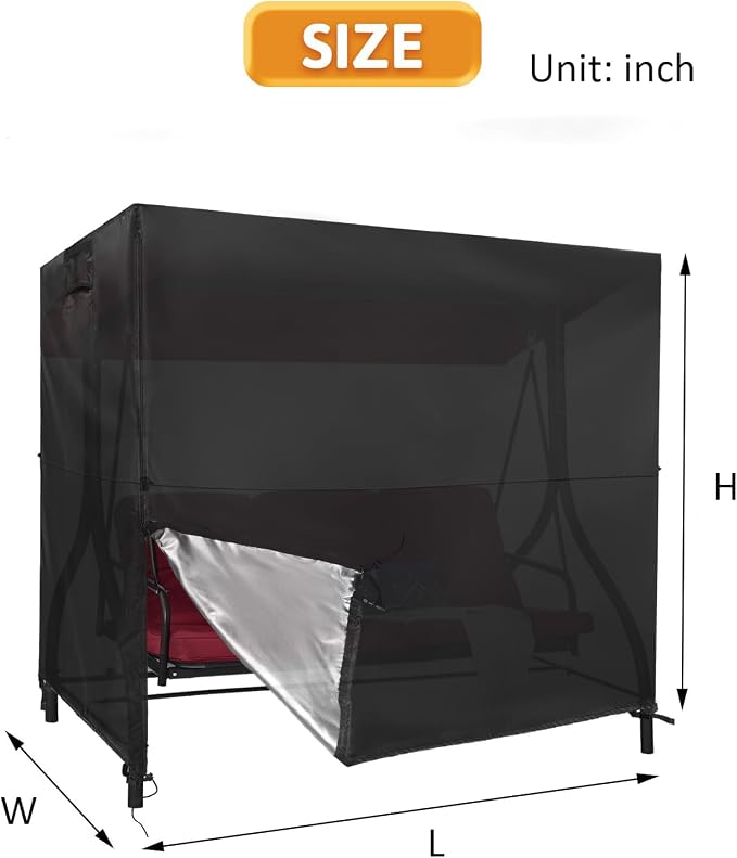 Kasla Swing Cover, Waterproof, Fits Outdoor Patio Swing 3 Seater & Backyard - Image 2