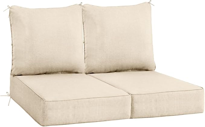 Sundale Outdoor Olefin Deep Seat Cushion Set of 2, Patio Chair Cushion and by SundaleOutdoor